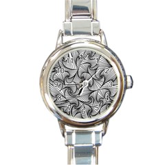 Fractal Sketch Light Round Italian Charm Watch