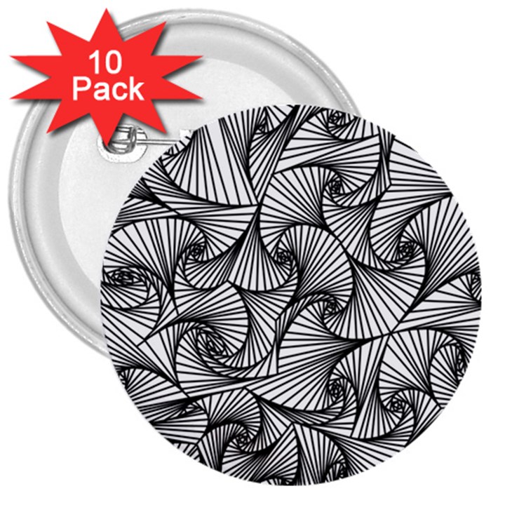 Fractal Sketch Light 3  Buttons (10 pack) 