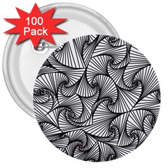 Fractal Sketch Light 3  Buttons (100 Pack)  by jumpercat