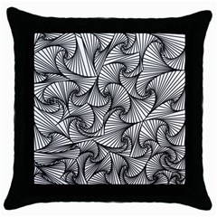 Fractal Sketch Light Throw Pillow Case (black) by jumpercat