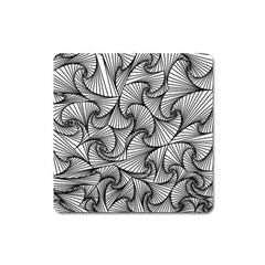 Fractal Sketch Light Square Magnet by jumpercat