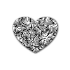 Fractal Sketch Light Rubber Coaster (heart)  by jumpercat