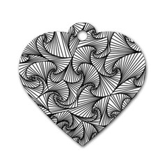 Fractal Sketch Light Dog Tag Heart (one Side) by jumpercat