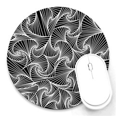 Fractal Sketch Dark Round Mousepads by jumpercat