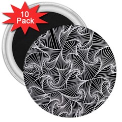 Fractal Sketch Dark 3  Magnets (10 Pack)  by jumpercat