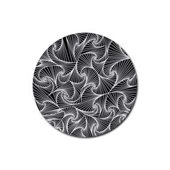 Fractal Sketch Dark Rubber Coaster (round)  by jumpercat