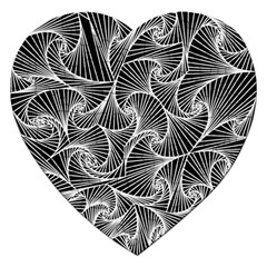 Fractal Sketch Dark Jigsaw Puzzle (heart) by jumpercat