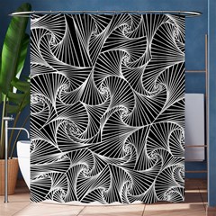 Fractal Sketch Dark Shower Curtain 60  X 72  (medium)  by jumpercat