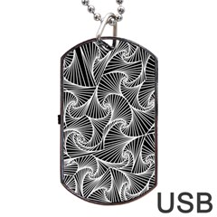 Fractal Sketch Dark Dog Tag Usb Flash (one Side) by jumpercat