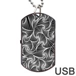 Fractal Sketch Dark Dog Tag USB Flash (Two Sides) Back