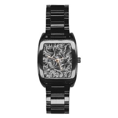 Fractal Sketch Dark Stainless Steel Barrel Watch by jumpercat