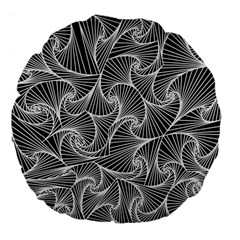 Fractal Sketch Dark Large 18  Premium Flano Round Cushions by jumpercat