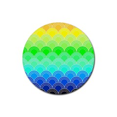 Art Deco Rain Bow Rubber Coaster (round)  by NouveauDesign