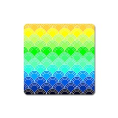 Art Deco Rain Bow Square Magnet by NouveauDesign