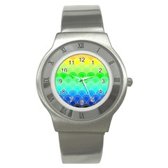 Art Deco Rain Bow Stainless Steel Watch by NouveauDesign