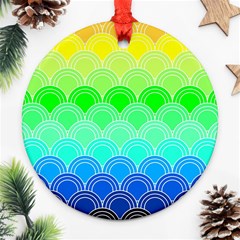 Art Deco Rain Bow Round Ornament (two Sides) by NouveauDesign