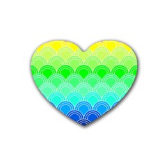 Art Deco Rain Bow Heart Coaster (4 Pack)  by NouveauDesign