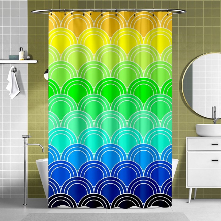 art deco rain bow Shower Curtain 48  x 72  (Small) 