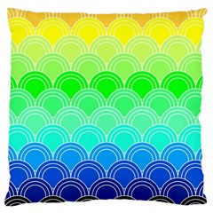 Art Deco Rain Bow Large Cushion Case (two Sides) by NouveauDesign