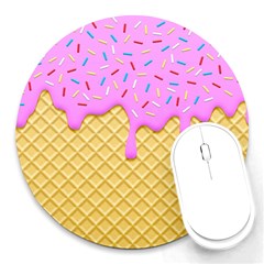 Strawberry Ice Cream Round Mousepads by jumpercat