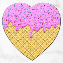 Strawberry Ice Cream Jigsaw Puzzle (heart) by jumpercat