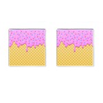 Strawberry Ice Cream Cufflinks (Square) Front(Pair)