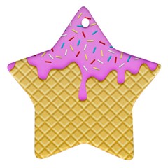 Strawberry Ice Cream Star Ornament (two Sides) by jumpercat