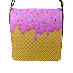 Strawberry Ice Cream Flap Messenger Bag (l)  by jumpercat