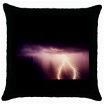 Storm Weather Lightning Bolt Throw Pillow Case (Black) Front