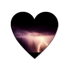 Storm Weather Lightning Bolt Heart Magnet by BangZart