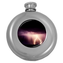 Storm Weather Lightning Bolt Round Hip Flask (5 Oz) by BangZart