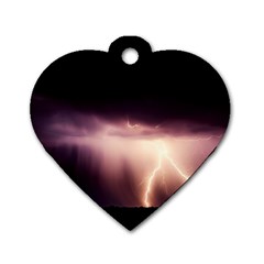 Storm Weather Lightning Bolt Dog Tag Heart (two Sides) by BangZart