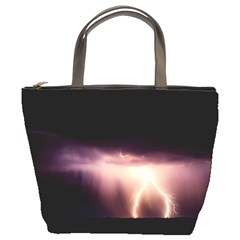 Storm Weather Lightning Bolt Bucket Bags by BangZart