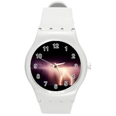 Storm Weather Lightning Bolt Round Plastic Sport Watch (m) by BangZart