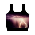 Storm Weather Lightning Bolt Full Print Recycle Bags (M)  Front