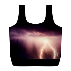 Storm Weather Lightning Bolt Full Print Recycle Bags (l)  by BangZart