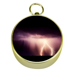 Storm Weather Lightning Bolt Gold Compasses by BangZart