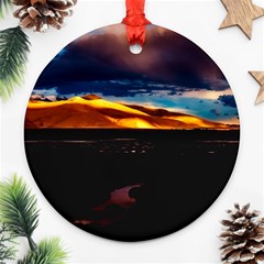 India Sunset Sky Clouds Mountains Ornament (round) by BangZart