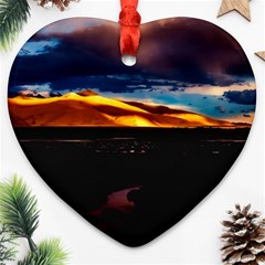 India Sunset Sky Clouds Mountains Ornament (heart) by BangZart