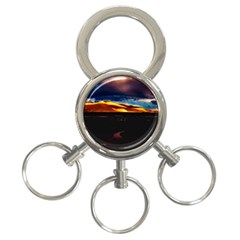 India Sunset Sky Clouds Mountains 3-ring Key Chains by BangZart