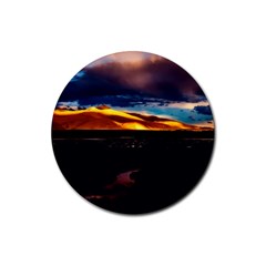 India Sunset Sky Clouds Mountains Rubber Round Coaster (4 Pack)  by BangZart