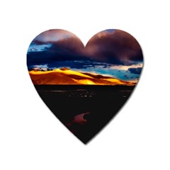 India Sunset Sky Clouds Mountains Heart Magnet by BangZart