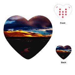 India Sunset Sky Clouds Mountains Playing Cards (heart)  by BangZart