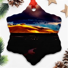 India Sunset Sky Clouds Mountains Snowflake Ornament (two Sides) by BangZart