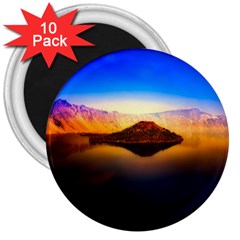 Crater Lake Oregon Mountains 3  Magnets (10 Pack)  by BangZart