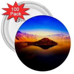 Crater Lake Oregon Mountains 3  Buttons (100 Pack)  by BangZart