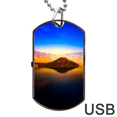 Crater Lake Oregon Mountains Dog Tag Usb Flash (two Sides) by BangZart