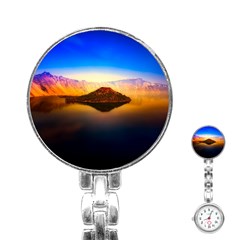 Crater Lake Oregon Mountains Stainless Steel Nurses Watch