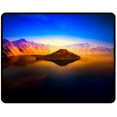 Crater Lake Oregon Mountains Double Sided Fleece Blanket (medium)  by BangZart