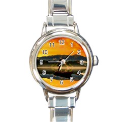 Bled Slovenia Sunrise Fog Mist Round Italian Charm Watch by BangZart